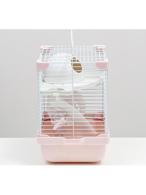 Клетка для грызунов укомплектованная, 23 х 19 х 28 см, розовая