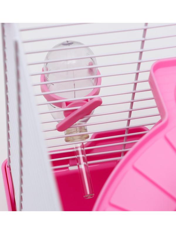 Клетка для грызунов укомплектованная, 23 х 19 х 28 см, розовая