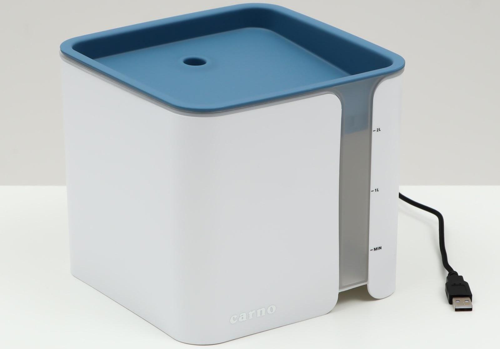 Фонтанчик для животных Carno, 2 л, от USB, бело-синий