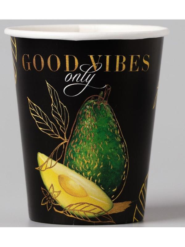 Набор бумажной посуды «Авокадо», 6 тарелок, 6 стаканов, 1 гирлянда