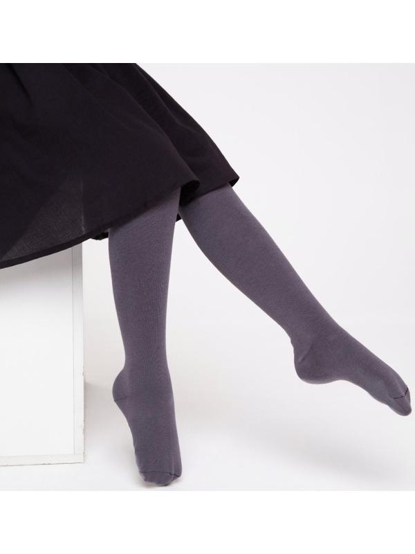 Колготки детские, цвет серый, рост 122-128 см
