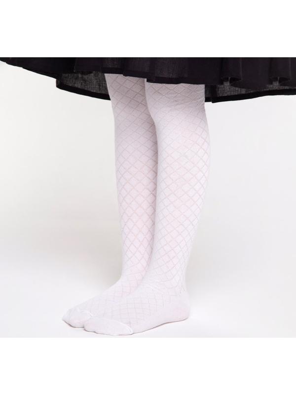 Колготки детские, цвет белый, рост 122-128 см