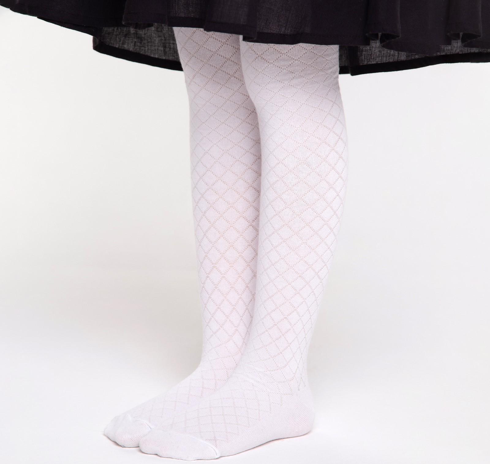 Колготки детские, цвет белый, рост 134-140 см