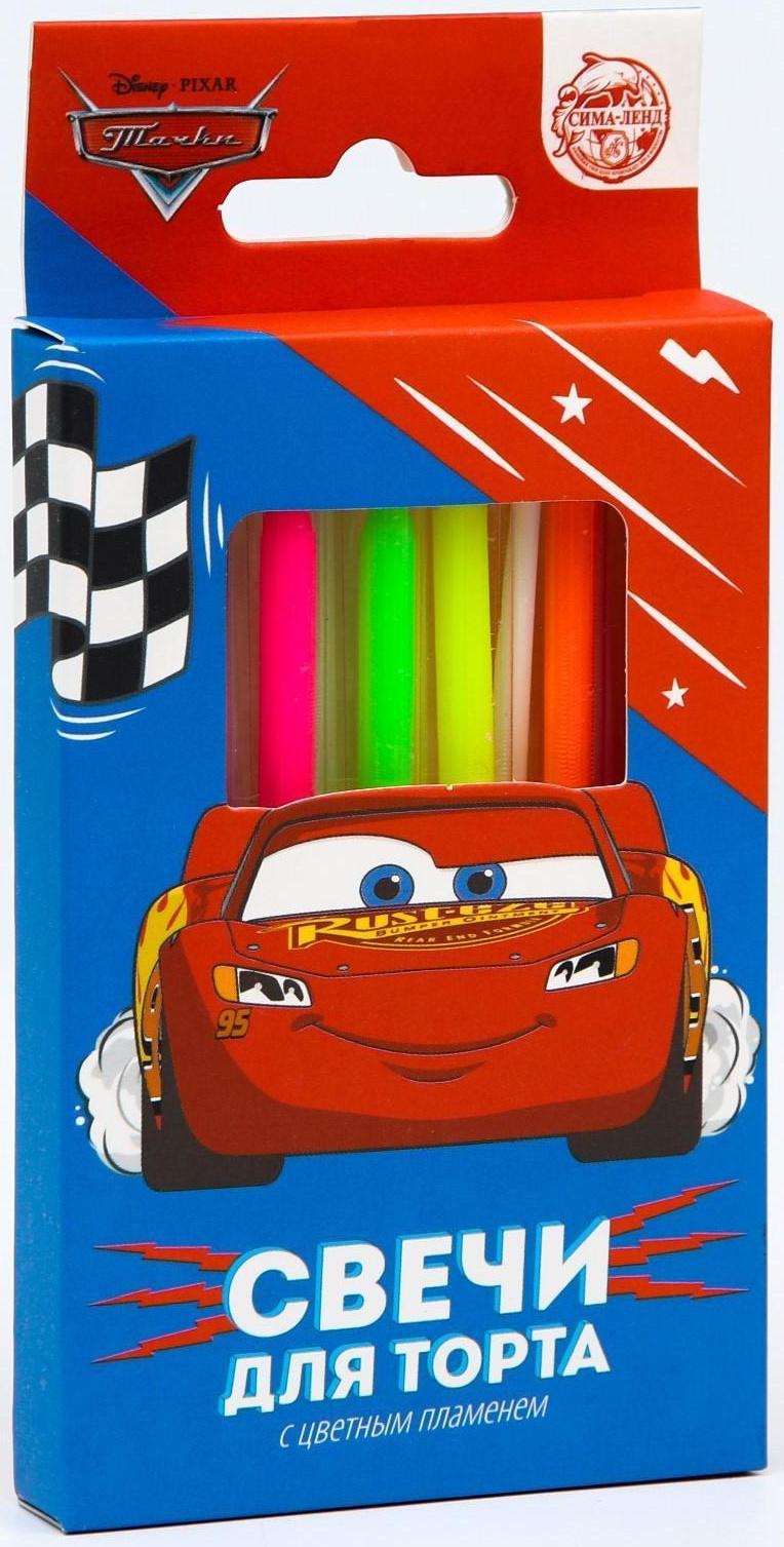 Набор свечей с цветным пламенем для торта, Тачки, 12 шт.