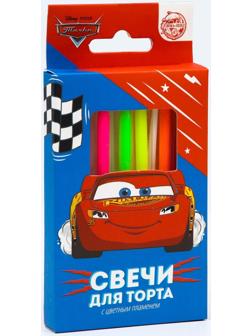 Набор свечей с цветным пламенем для торта, Тачки, 12 шт.