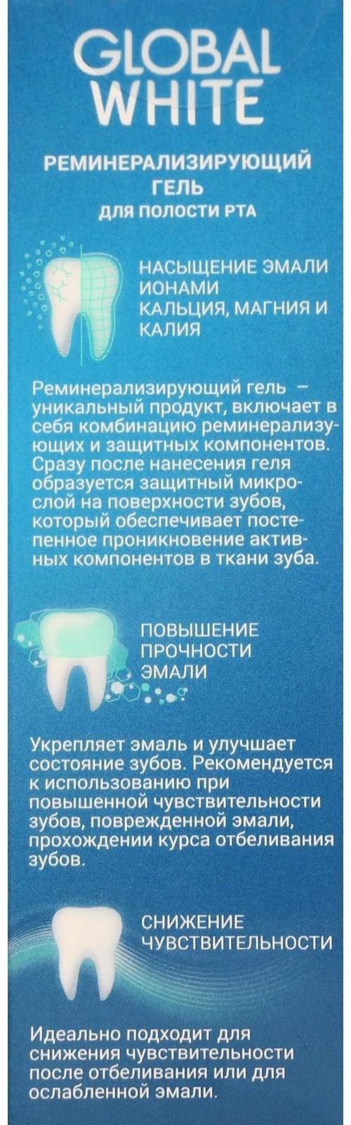 Гель для зубов Global White, реминерализующий, 40 мл