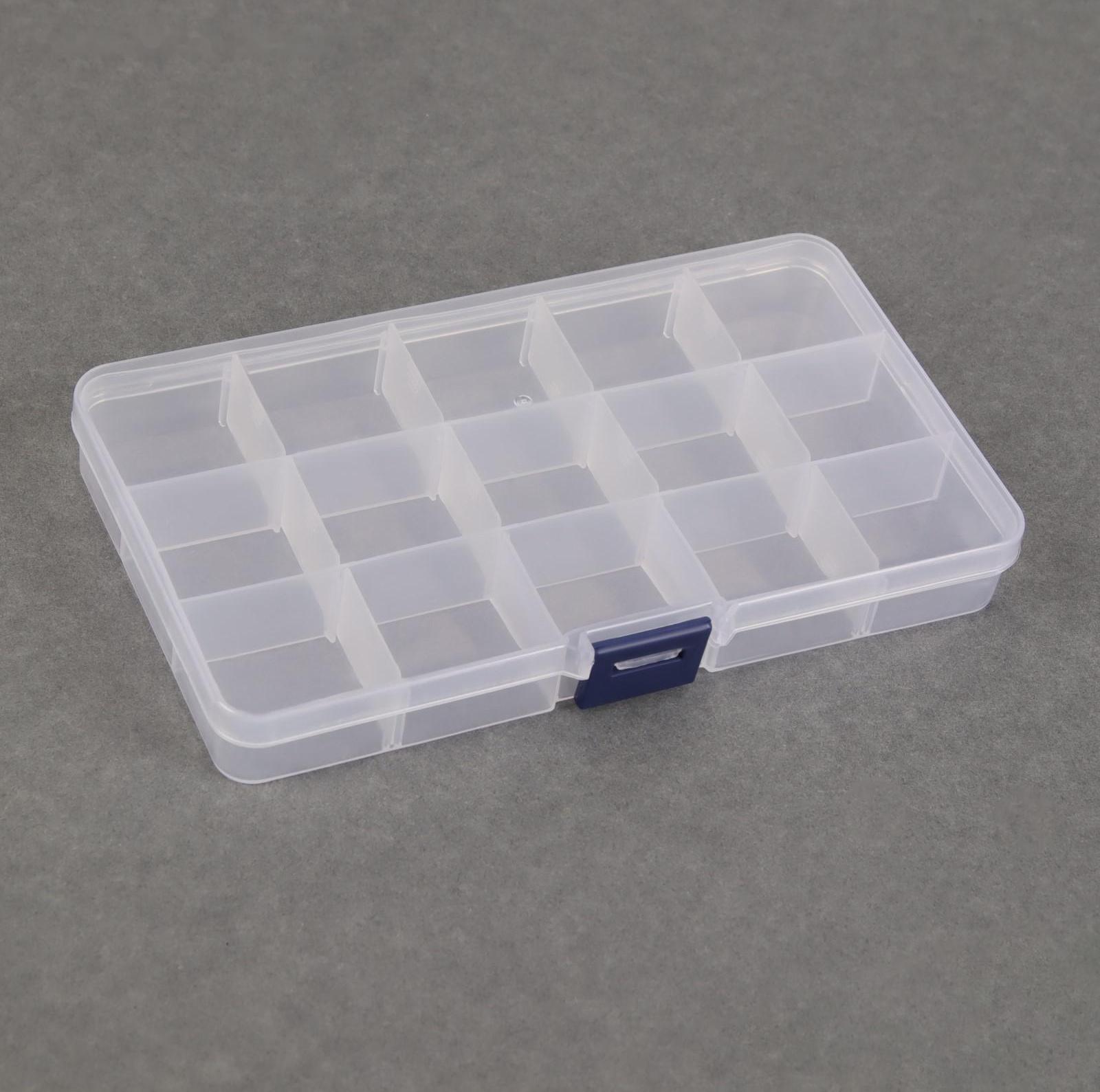 Органайзер для декора, 15 ячеек, 17,4 × 10 × 2,2 см, цвет прозрачный