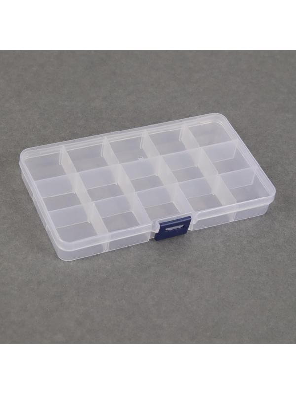 Органайзер для декора, 15 ячеек, 17,4 × 10 × 2,2 см, цвет прозрачный