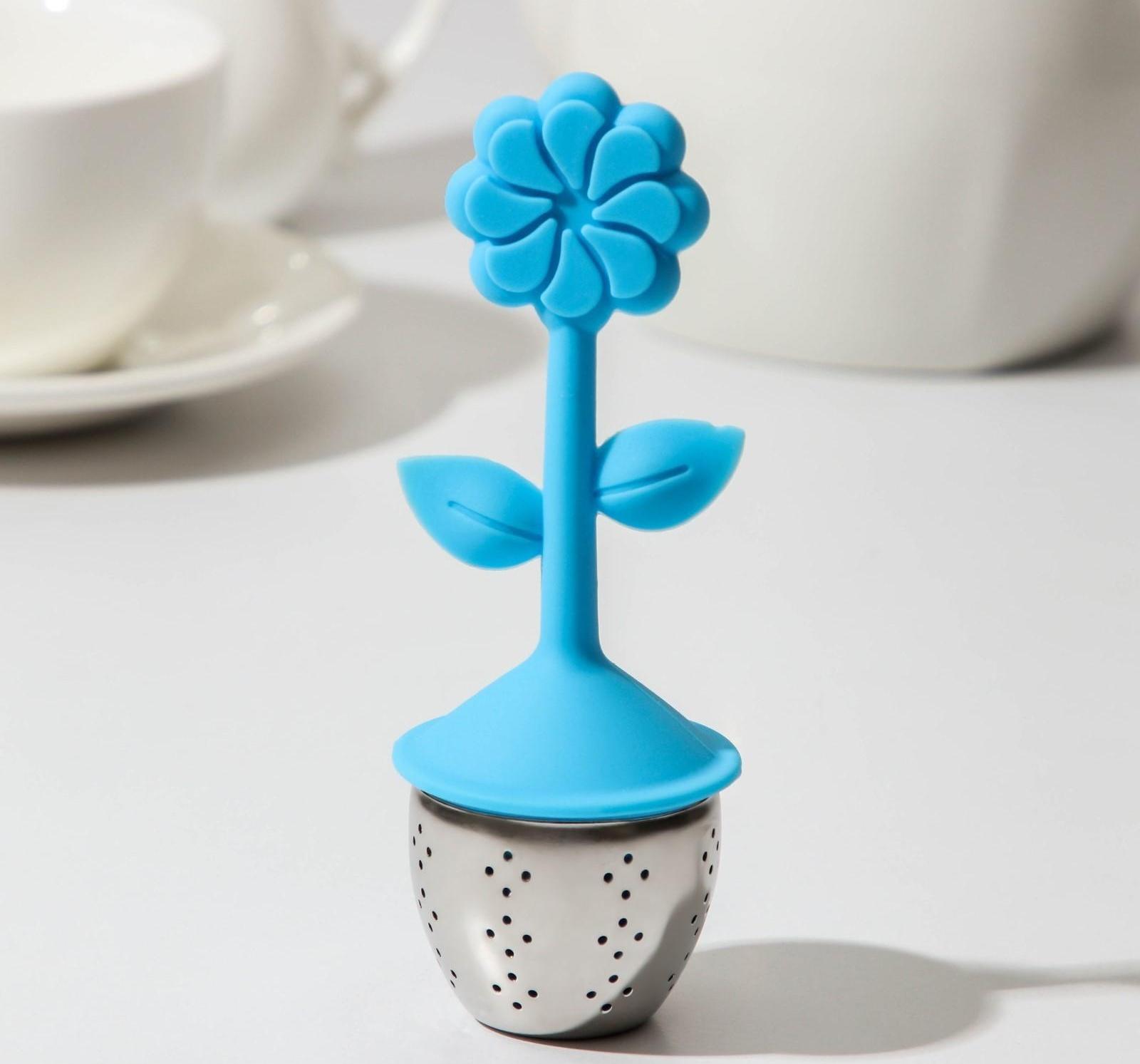 Ситечко для чая «Цветок», нержавеющая сталь, цвет МИКС