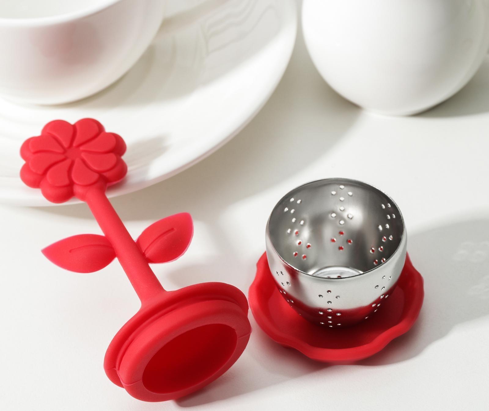 Ситечко для чая «Цветок», нержавеющая сталь, цвет МИКС