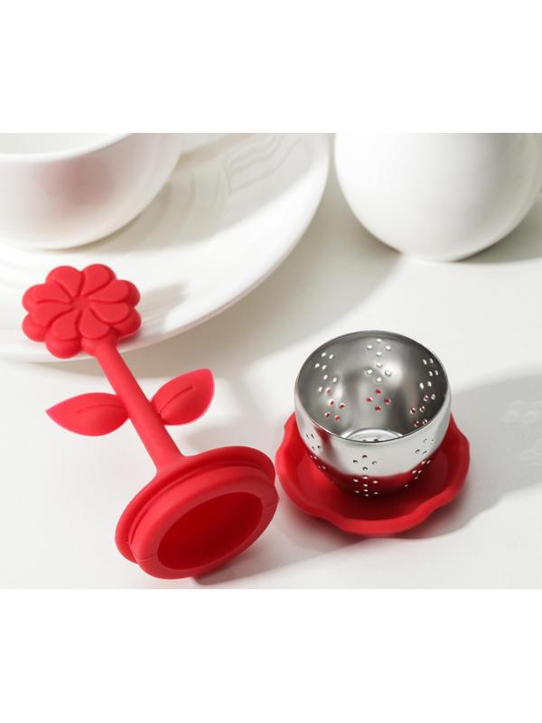 Ситечко для чая «Цветок», нержавеющая сталь, цвет МИКС