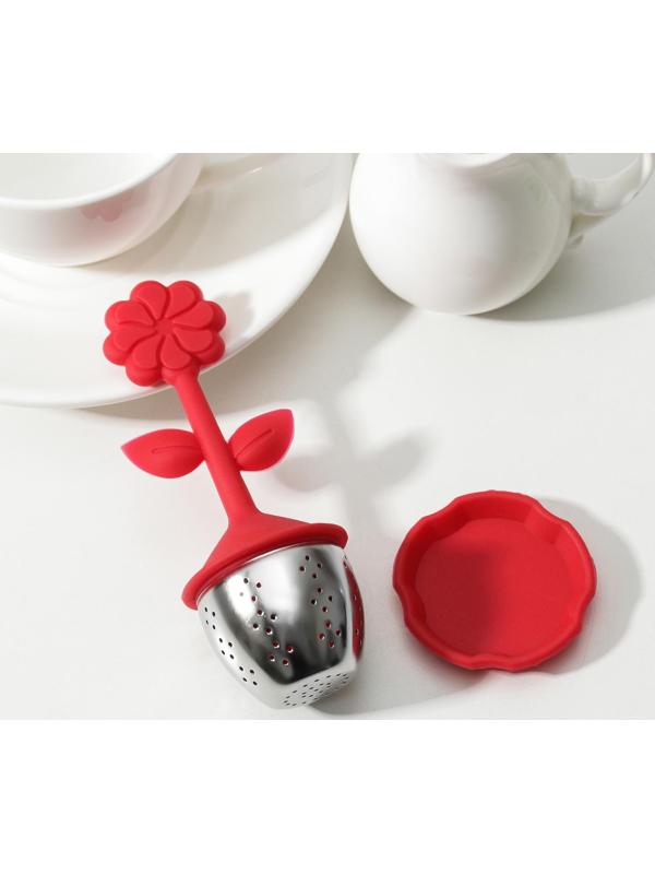 Ситечко для чая «Цветок», нержавеющая сталь, цвет МИКС