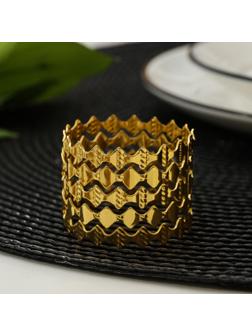 Кольцо для салфетки «Фера», 5×5×3,5 см, цвет золотой
