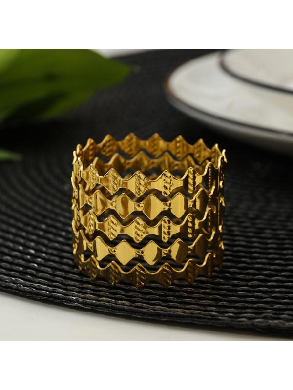 Кольцо для салфетки «Фера», 5×5×3,5 см, цвет золотой