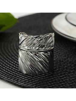 Кольцо для салфетки «Лист», 6,5×4,5×5 см, цвет серебряный