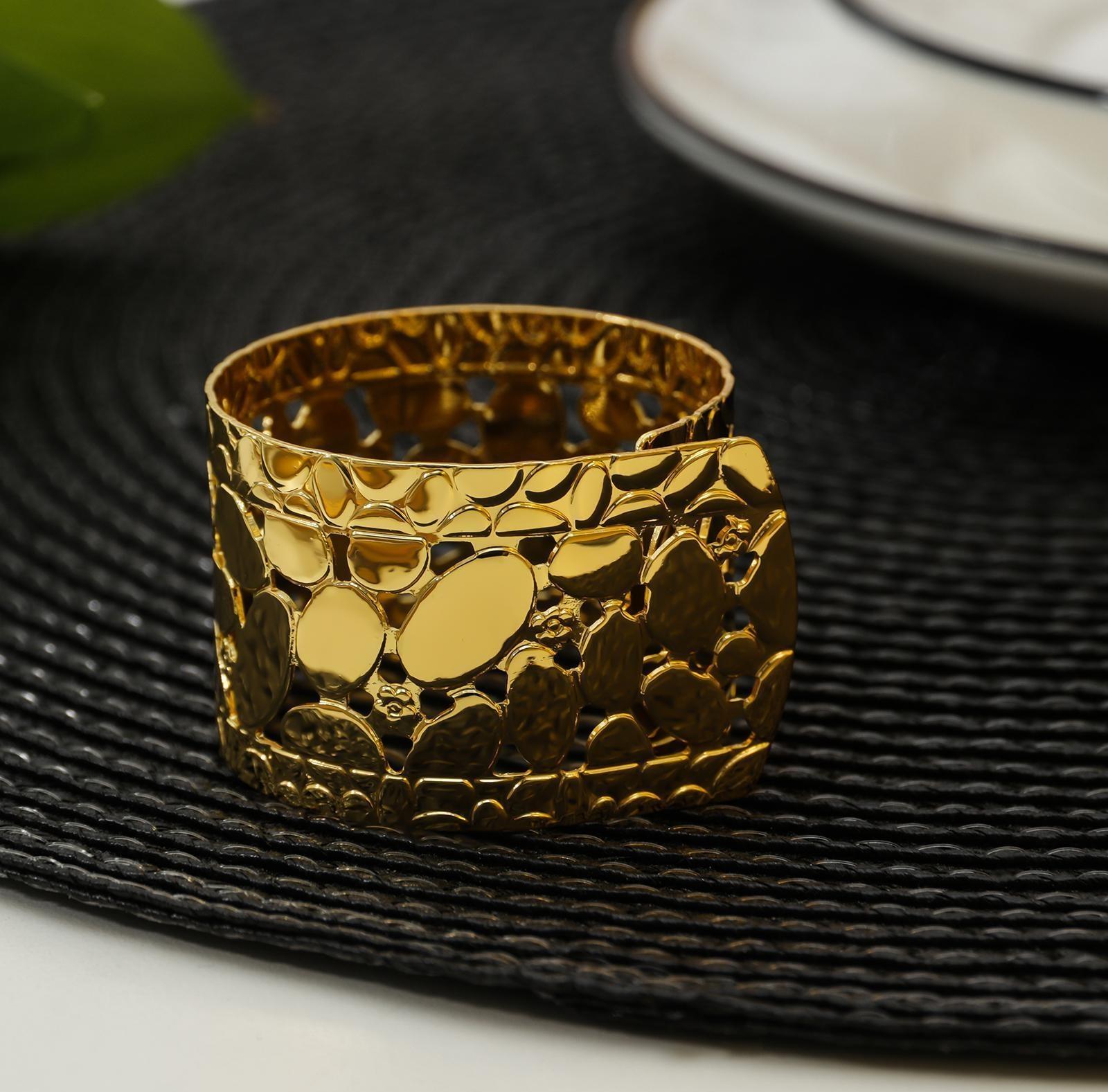 Кольцо для салфетки «Капли», 5,5×4,5×3 см, цвет золотой