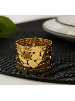 Кольцо для салфетки «Капли», 5,5×4,5×3 см, цвет золотой