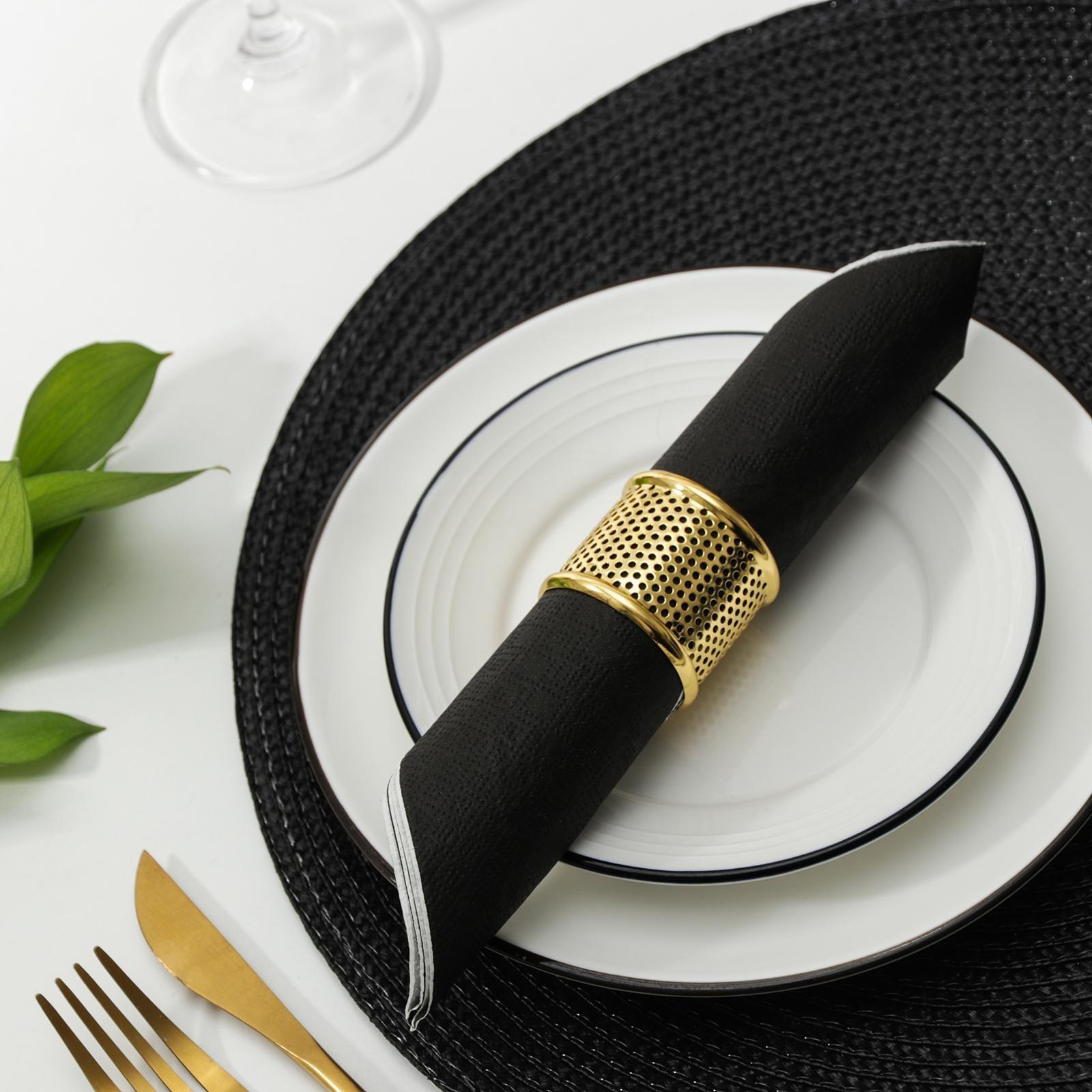 Кольцо для салфетки «Лист», 4×3,5 см, цвет золотой