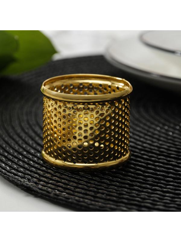 Кольцо для салфетки «Лист», 4×3,5 см, цвет золотой