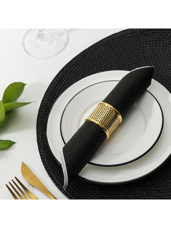 Кольцо для салфетки «Лист», 4×3,5 см, цвет золотой