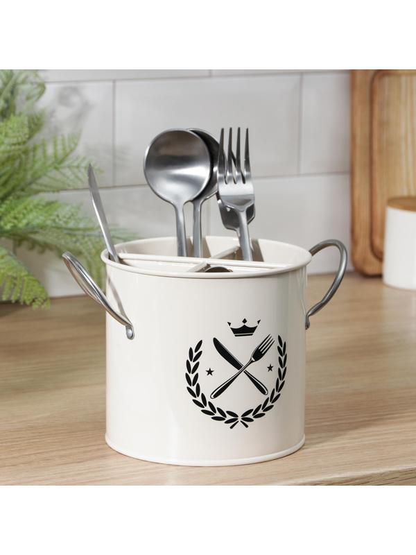 Подставка под столовые приборы Crown, h=13 см, цвет белый