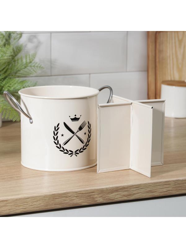 Подставка под столовые приборы Crown, h=13 см, цвет белый