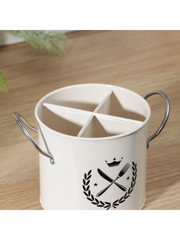 Подставка под столовые приборы Crown, h=13 см, цвет белый