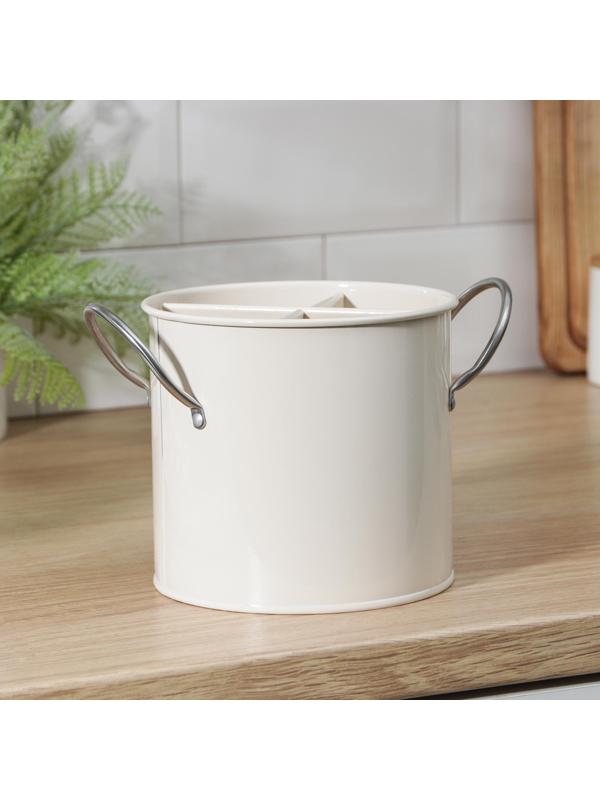 Подставка под столовые приборы Crown, h=13 см, цвет белый