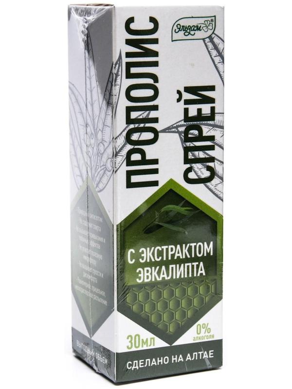 Прополис-спрей «Эльзам» с эвкалиптом при простуде, природный антисептик, 30 мл