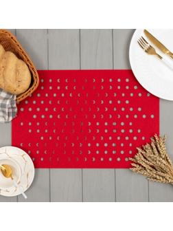 Салфетка сервировочная Доляна «Узоры», 30×45 см, цвет красный