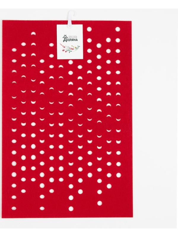 Салфетка сервировочная Доляна «Узоры», 30×45 см, цвет красный