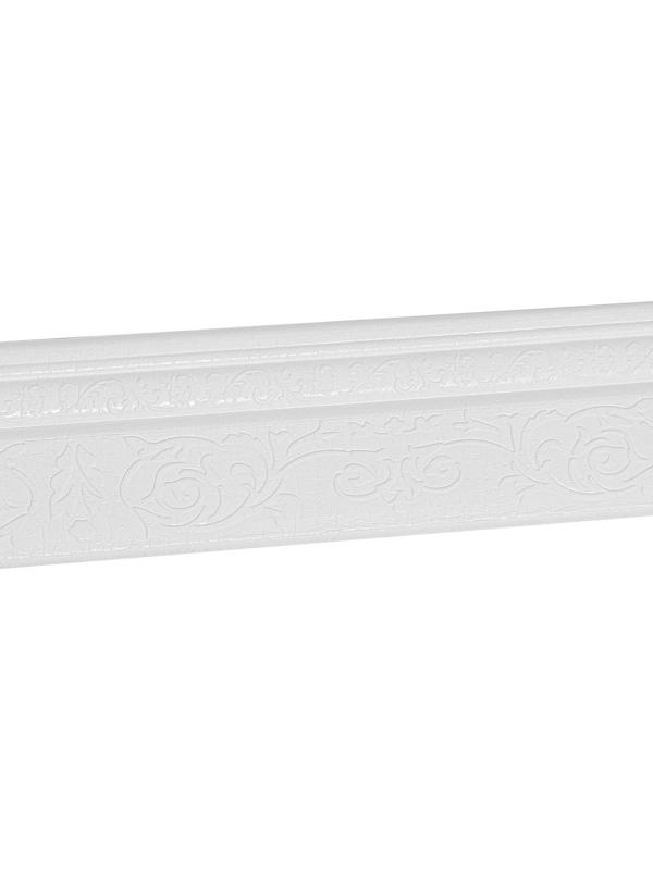 Самоклеящийся ПВХ плинтус 3D белый с узором, 2,3м