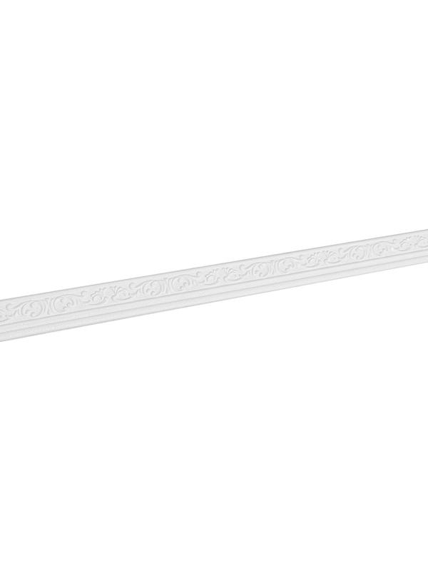 Самоклеящийся ПВХ плинтус 3D белый вензель, 2,3м