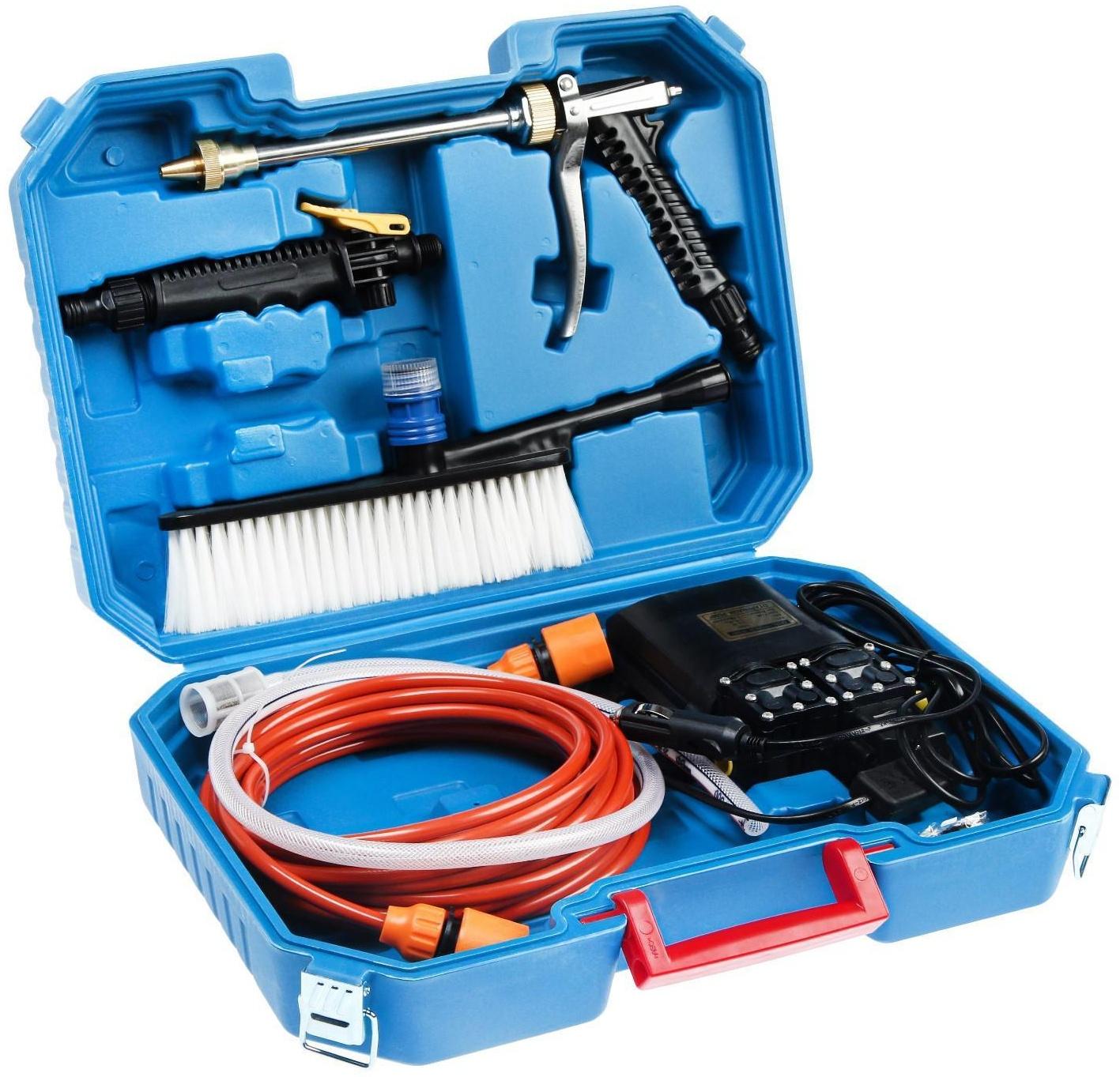 Минимойка автомобильная, погружная, 12 В, 120 Вт, 9 л/мин, шланг 8 м, провод 3 м, в кейсе