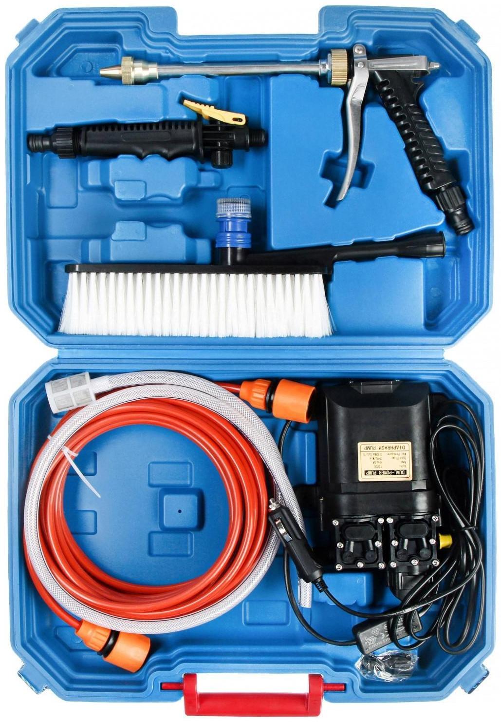 Минимойка автомобильная, погружная, 12 В, 120 Вт, 9 л/мин, шланг 8 м, провод 3 м, в кейсе