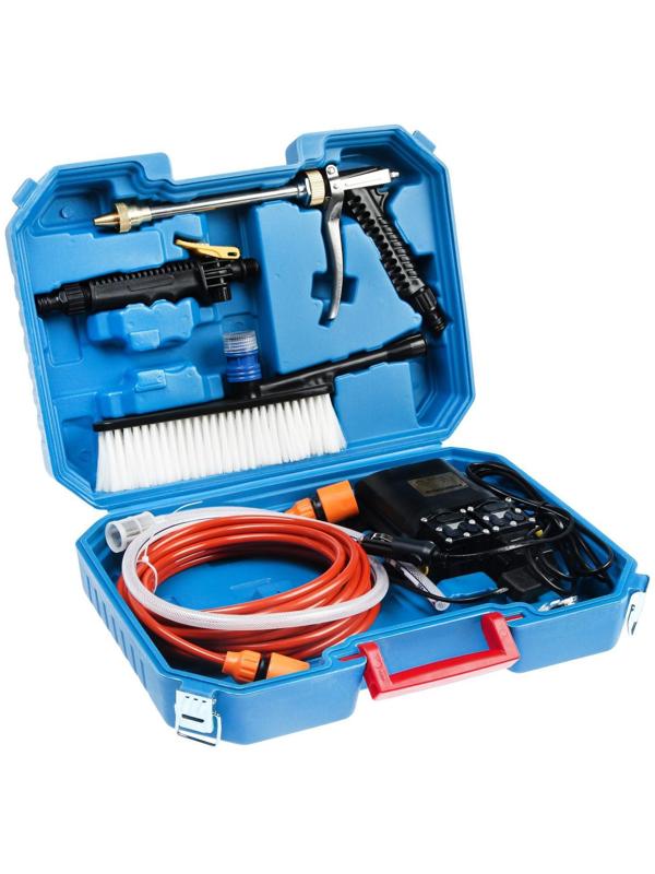 Минимойка автомобильная, погружная, 12 В, 120 Вт, 9 л/мин, шланг 8 м, провод 3 м, в кейсе