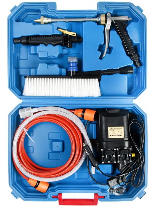 Минимойка автомобильная, погружная, 12 В, 120 Вт, 9 л/мин, шланг 8 м, провод 3 м, в кейсе