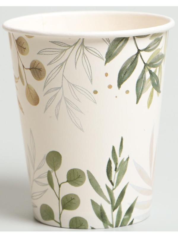 Набор бумажной посуды «Природа», 6 тарелок, 6 стаканов, 1 гирлянда