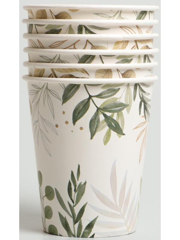 Набор бумажной посуды «Природа», 6 тарелок, 6 стаканов, 1 гирлянда