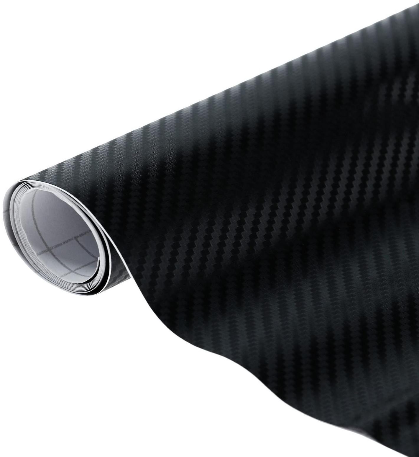 Пленка карбон 3D, самоклеящаяся, 50x150 см, черный