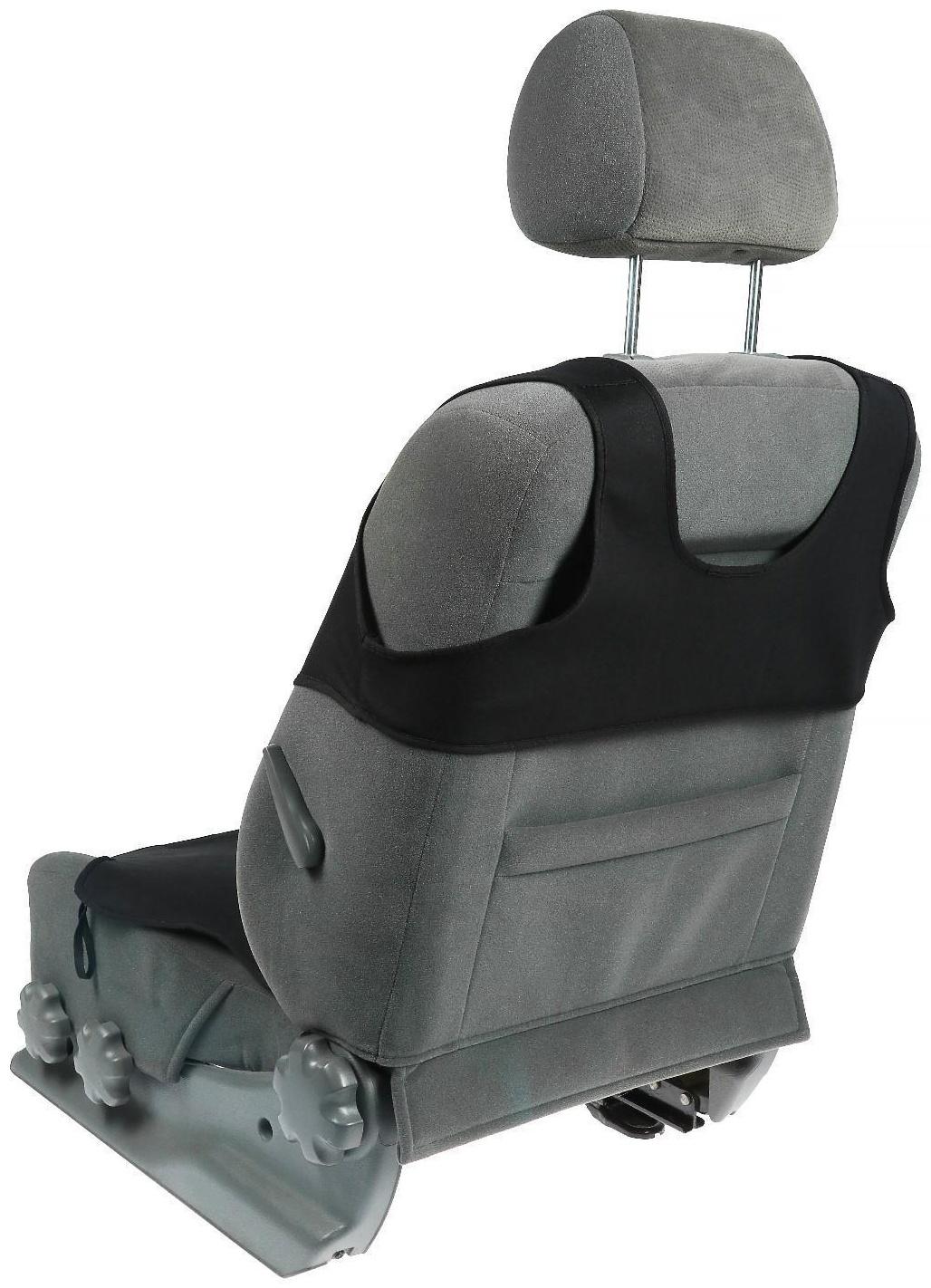 Чехол-майка TORSO на переднее сиденье, цвет черный, набор 2 шт