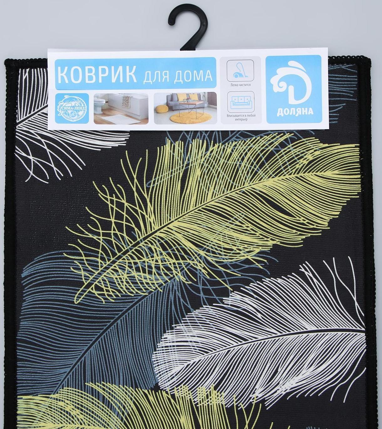 Набор ковриков для ванной и туалета Доляна «Перья», 2 шт: 40×60, 40×121 см