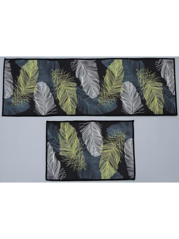 Набор ковриков для ванной и туалета Доляна «Перья», 2 шт: 40×60, 40×121 см