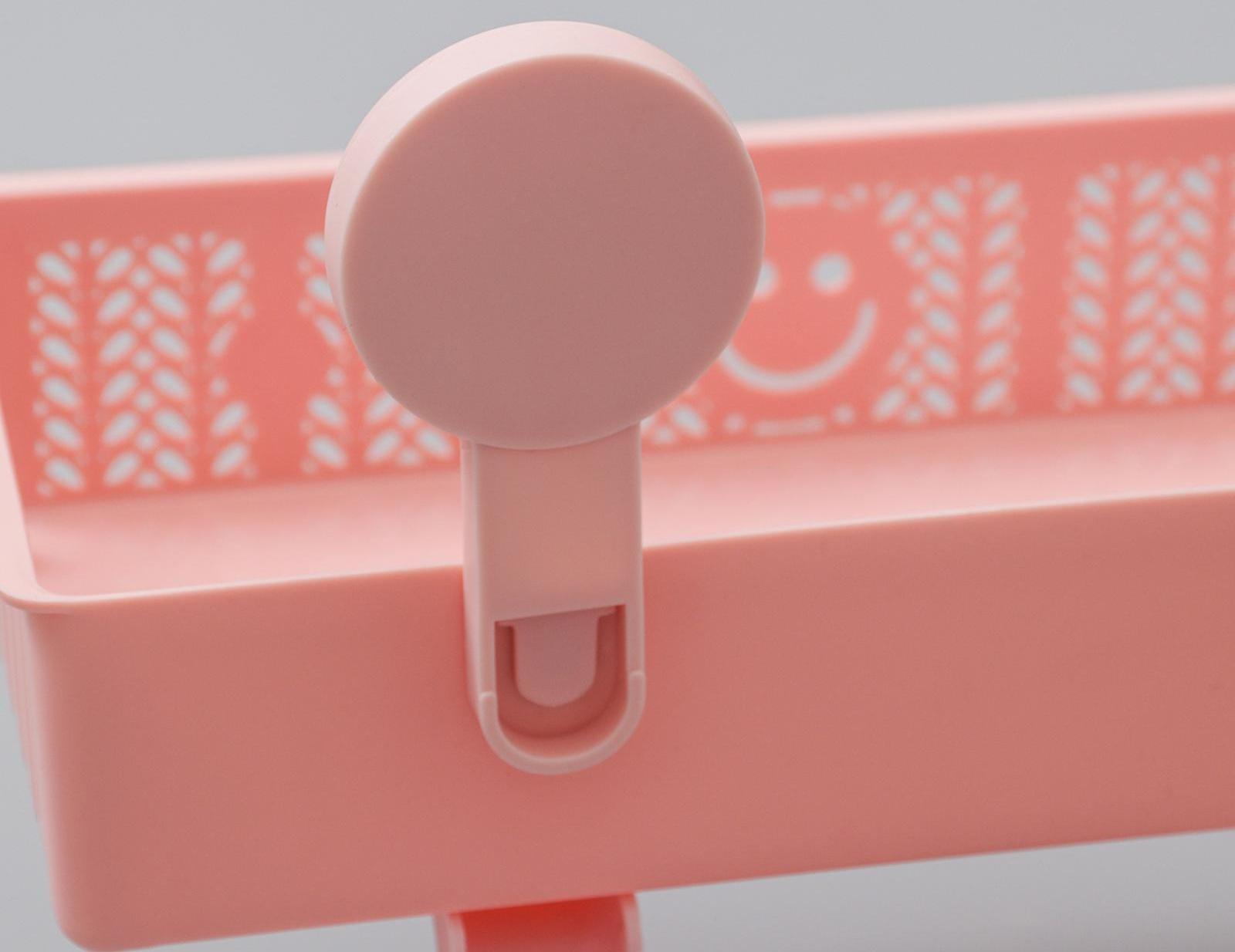 Полка для ванных принадлежностей «Колосок», 28×15×6 см, на липучках, с крючками, цвет МИКС