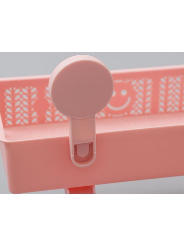 Полка для ванных принадлежностей «Колосок», 28×15×6 см, на липучках, с крючками, цвет МИКС