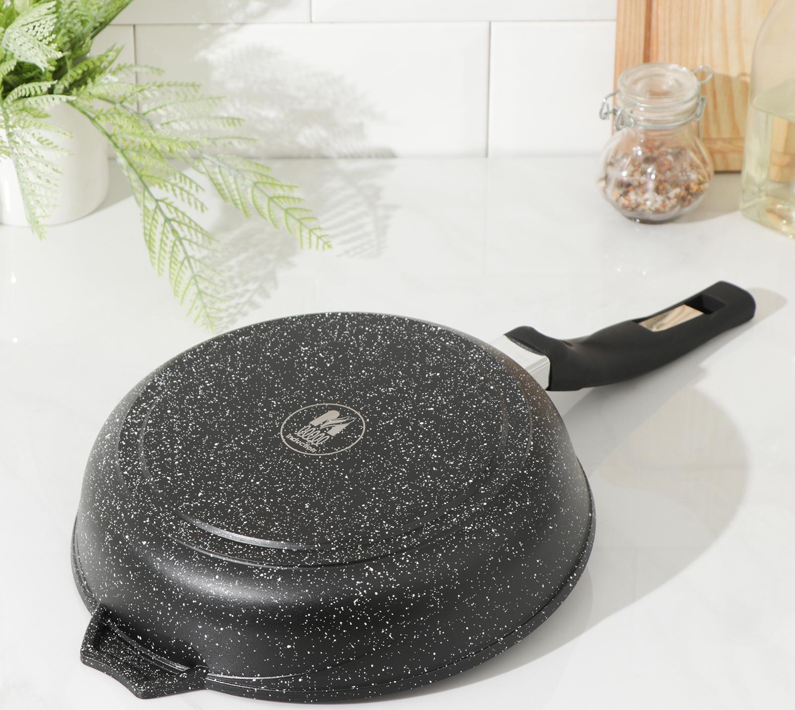 Сковорода Гранит black. Induction Pro, d=24 см, пластиковая ручка, антипригарное покрытие, цвет чёрный