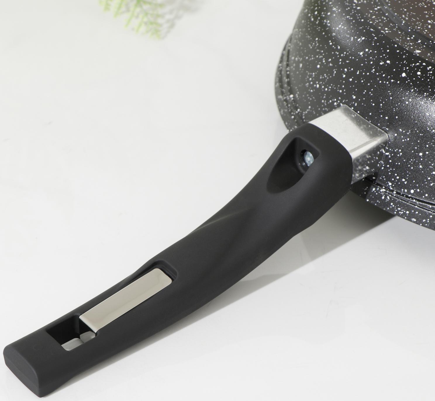 Сковорода Гранит black. Induction Pro, d=24 см, пластиковая ручка, антипригарное покрытие, цвет чёрный