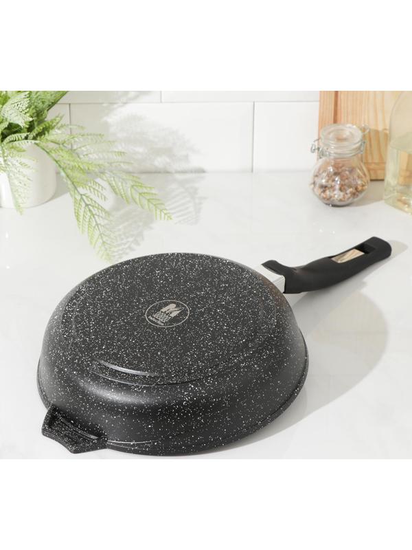 Сковорода Гранит black. Induction Pro, d=24 см, пластиковая ручка, антипригарное покрытие, цвет чёрный