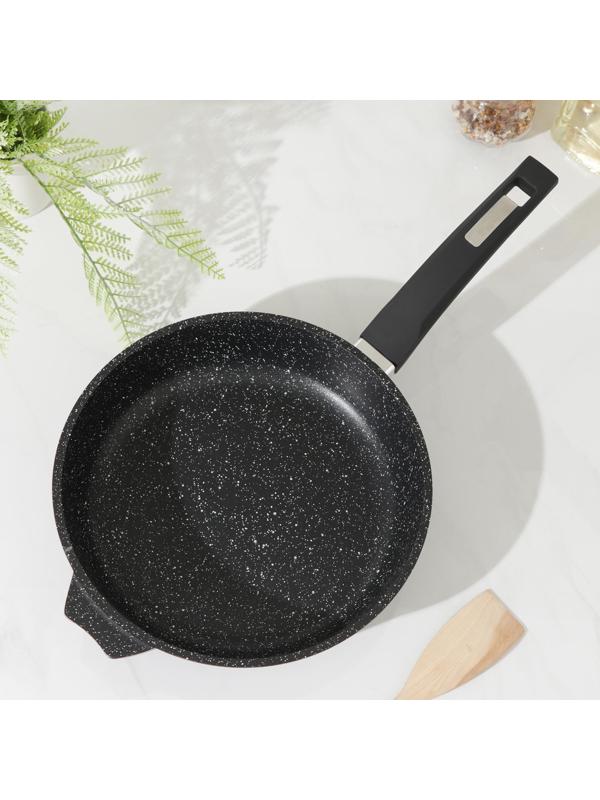 Сковорода Гранит black. Induction Pro, d=24 см, пластиковая ручка, антипригарное покрытие, цвет чёрный