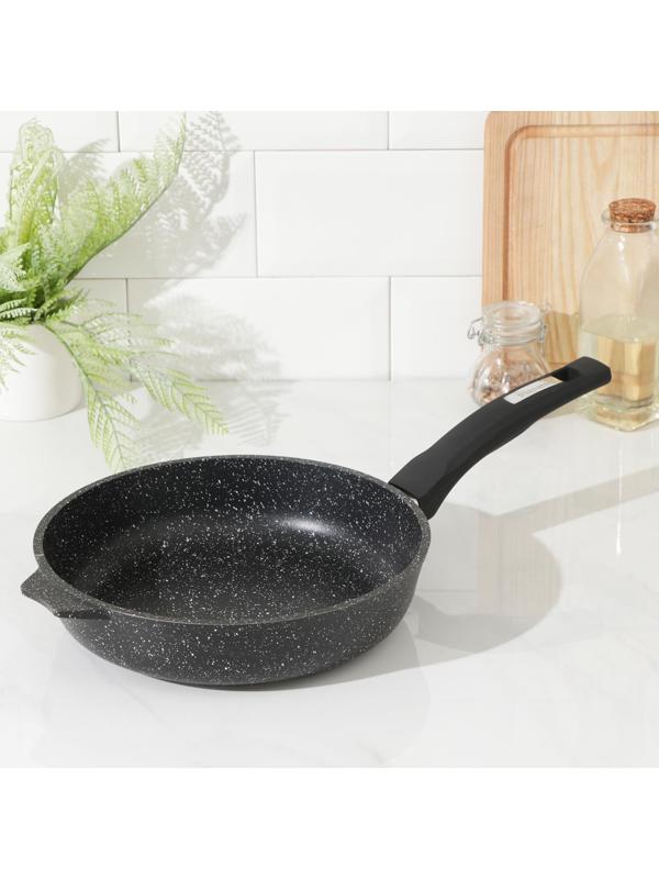 Сковорода Гранит black. Induction Pro, d=24 см, пластиковая ручка, антипригарное покрытие, цвет чёрный